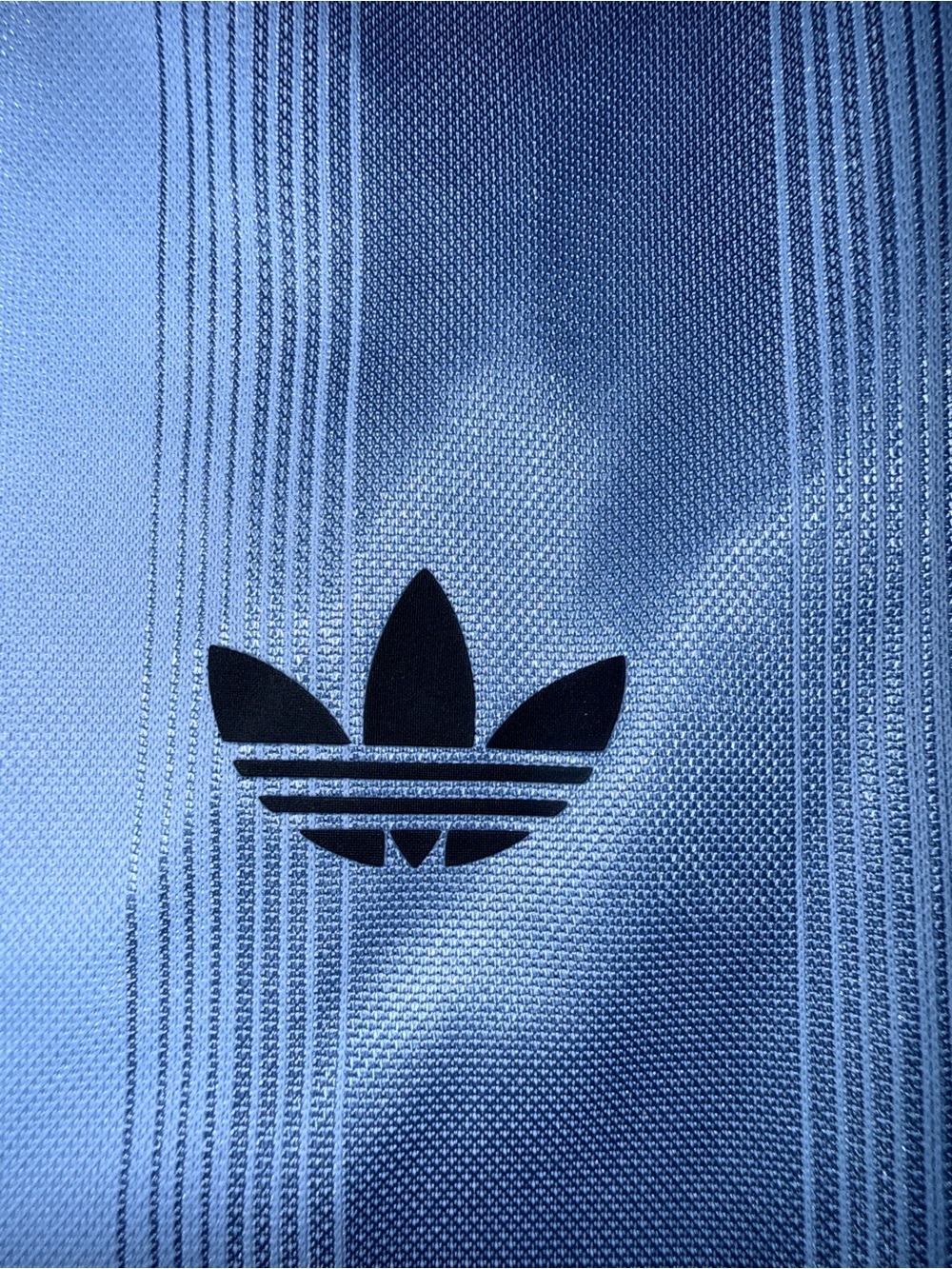 adidas Adicolor Soccer Jacquard Crop Top Blue M NWT - Picture 3 of 4